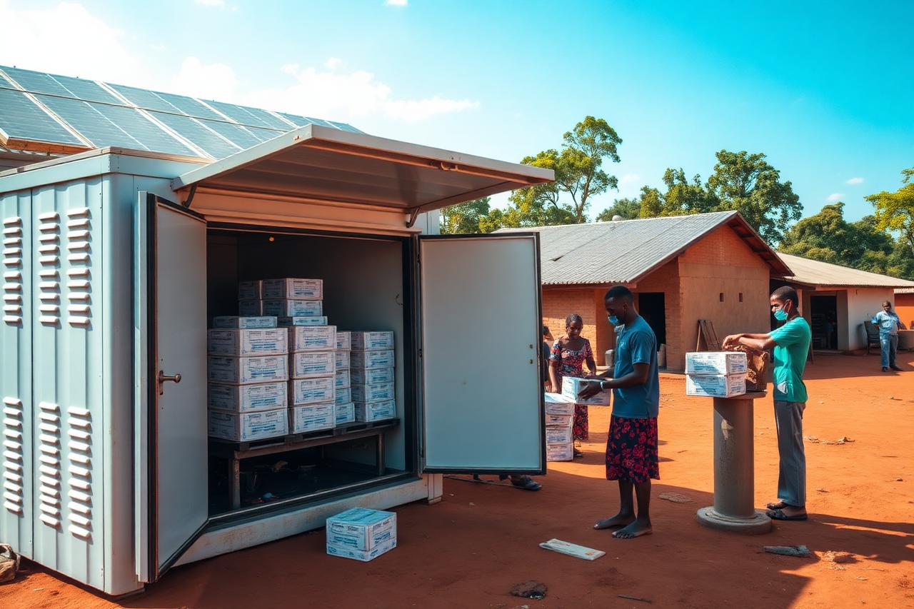 Community water and cold storage works in a Ugandan mining district